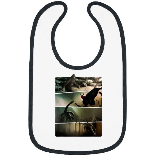 Bigfoot Pet Mothman Nessie Wendigo Original Cryptid Artwork Bibs