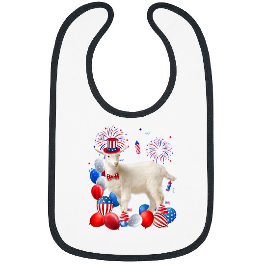 Goats Pet 4th Of July Balloons American Flag Lover Bibs