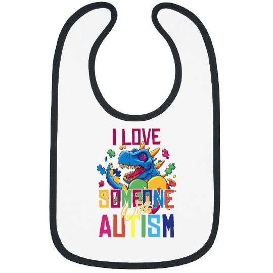 Autism Puzzle I Love Someone With Autism Funny Autistic Awareness 2 Bibs