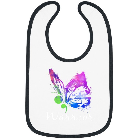 suicides Prevention 988 Warrior Butterfly Semicolon suicides Prevention Awareness 22 Bibs