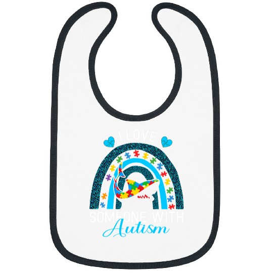 Autism Puzzle I Love Someone with Autism Shark Bibs