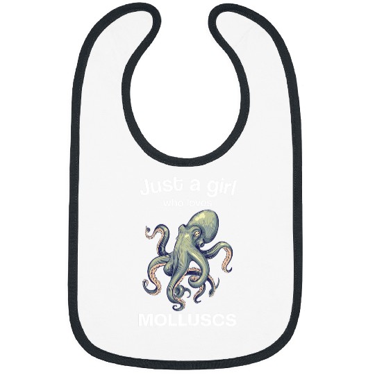 Octopus Pet Womens Just a girl who loves Molluscs Kraken Octopus Design Bibs
