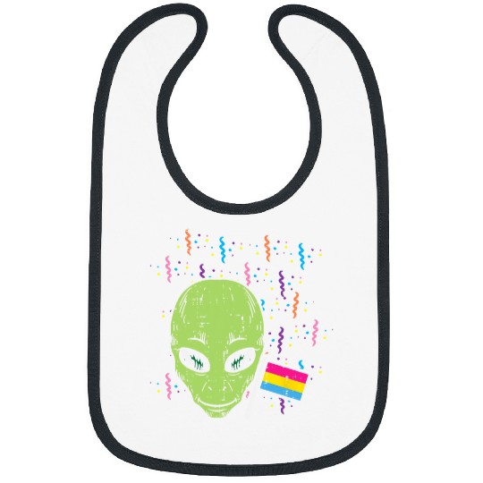 Aliens UFO Pansexual Flag Alien Pan Pride Month LGBTQ Ally LGBT Space Bibs