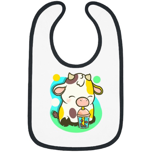 Cow Pet Boba Tea Bubble Tea Anime Kawawii Neko Bibs