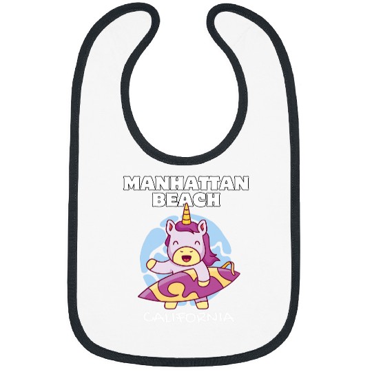 Unicorn Pet MANHATTAN BEACH  Surf Retro Unicorn Surfing Bibs