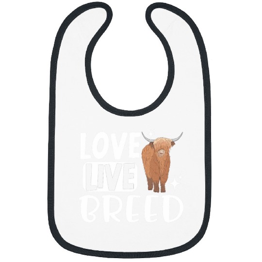 Cow Pet Scottish Highland Cattle Cow Breeder Longhorn Love Live Bibs