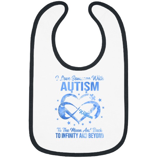 Autism Puzzle i love someone with autism to moon and back Bibs