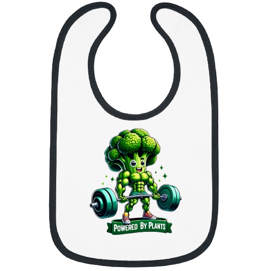 Gym Workout Weightlifter Bodybuilder Powered By Plants Vegan Bibs