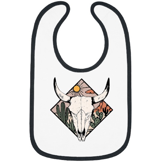 Cow Pet boho cow bull skull howdy rodeo texas western country desert Bibs