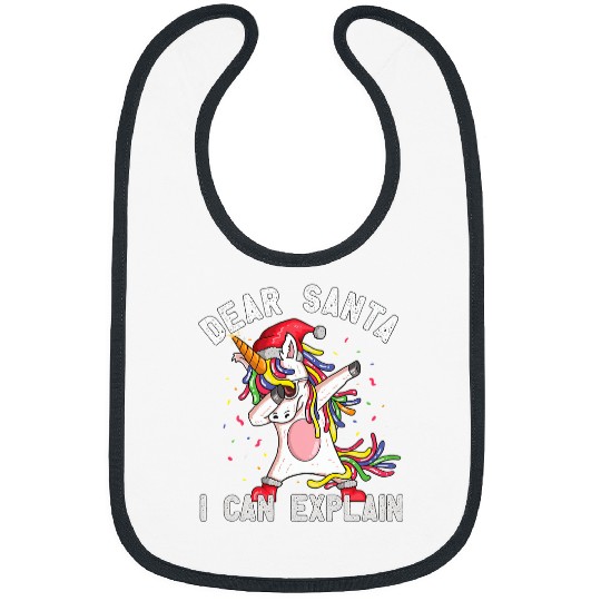 Unicorn Pet Dear Santa I Can Explain  Unicorn Christmas Pajama 5 Bibs