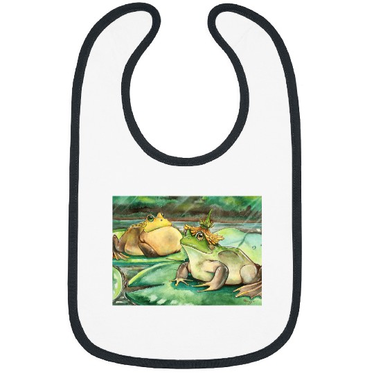 Frog Pet Cottagecore Frog Lotus Pond Watercolor Toad Frog Lovers Bibs