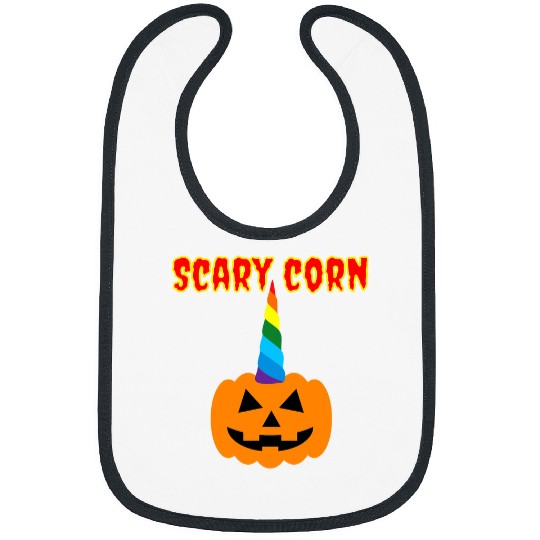 Unicorn Pet Scarycorn Funny Halloween Pumpkin Unicorn Rainbow Spooky Bibs