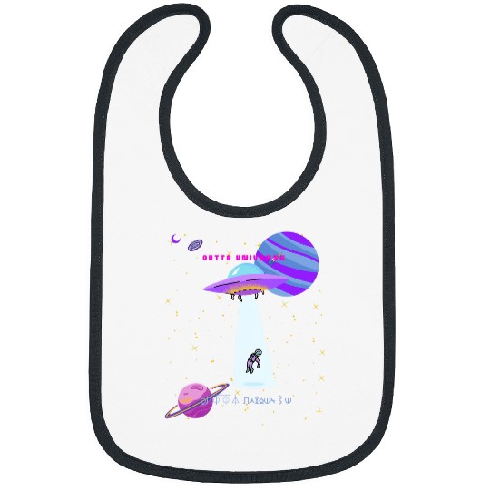 Aliens UFO Outta universe in alien language Bibs