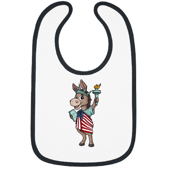 Donkey Pet Democratic Donkey Statue Of Liberty Bibs