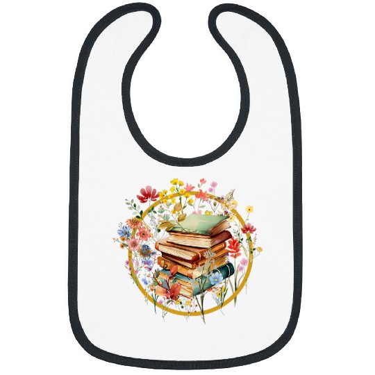 Book Fun Cottagecore Wildflowers Aesthetic Bookworm 6 Bibs
