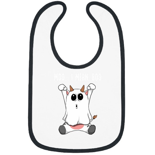 Cow Pet Moo I Mean Boo ghosts Cow Halloween Costume Bibs