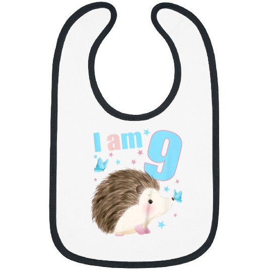 Hedgehog Pet Kids 9 Years old 9 birthday outfit Boy girl Hedgehog Bibs