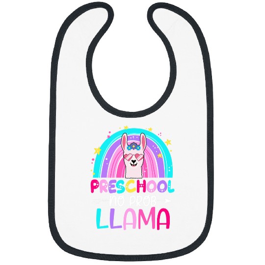 Llama Pet Preschool Teacher Rainbow No Prob Llama th Day of school Bibs