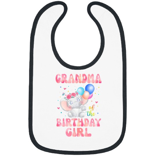 Elephant Mammal Grandma of The Birthday Girl  Elephant Gigi Mimi 1st Bibs