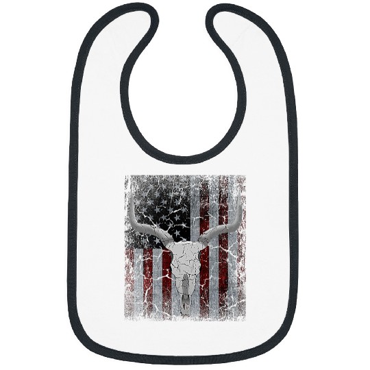 Cow Pet Bull Skull American Flag Cow Skull Western Graphic Wild West Bibs