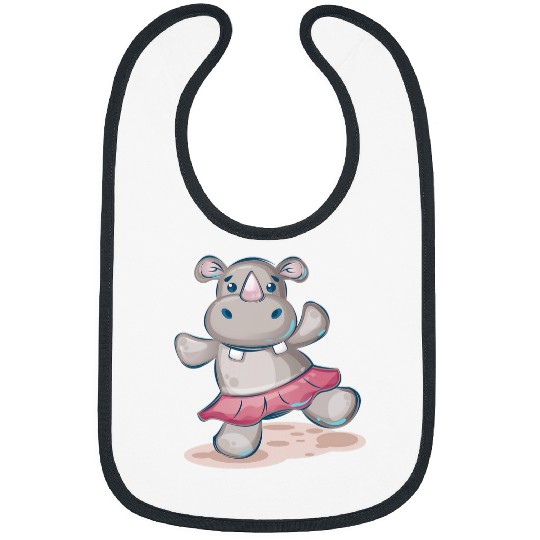 Dancing Hippo Ballerina Bibs