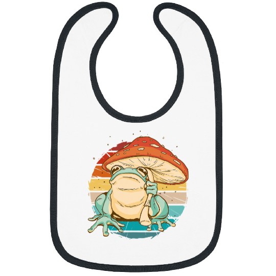 Frog Pet vintages funny frog with a mushroom umbrella frog winter Bibs