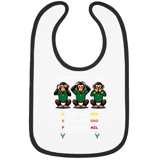 Sport Rugby Bokbefok Rugby South African Monkey Fans Funny Bibs