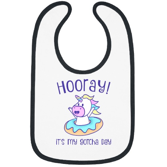 Unicorn Pet Kids Hooray Its My Gotcha Day Unicorn Donut Adoption Foster Bibs