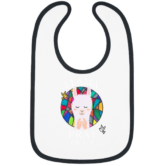 Llama Pet Pray For You Praying Hands Alpaca Stained Glass Window Bibs