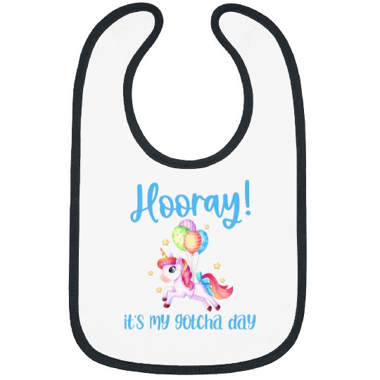 Unicorn Pet Kids Hooray Its My Gotcha Day Adoption Unicorn Adopting Gift 1 Bibs