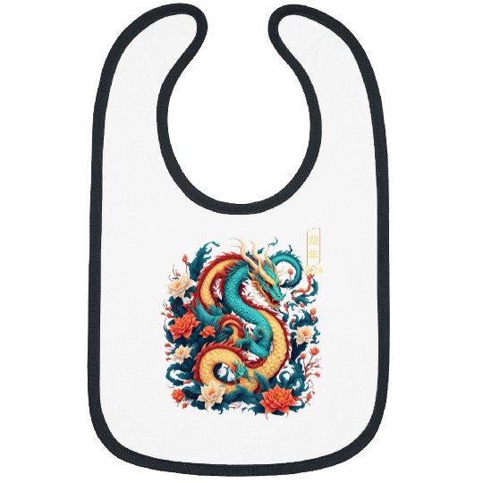 Dragon Pet Year Of The Dragon 2024 Chinese Art vintages For Men Women Bibs