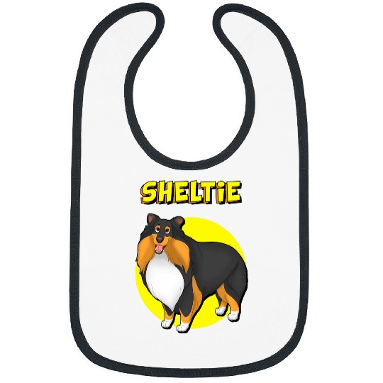 Shetland Sheepdog Pet Cute Sheltie Black White Tan Bibs