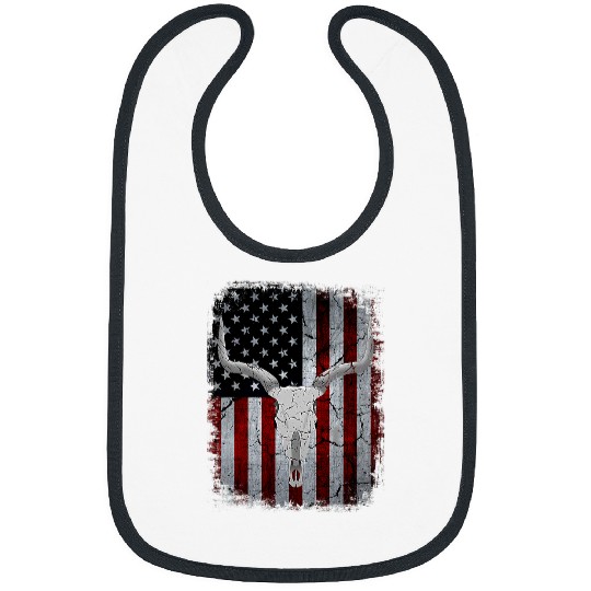 Cow Pet Bull Skull American Flag Cow Skull Western Graphic Wild West 01 Bibs