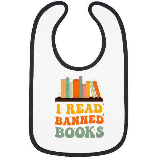 Book Fun I Read Banned Books Week Librarian Retro Groovy Book Reader 0 Bibs