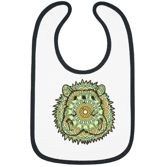 Hedgehog Pet Mandala Hedgehog Geometric Pattern Art Mandala Animal Bibs