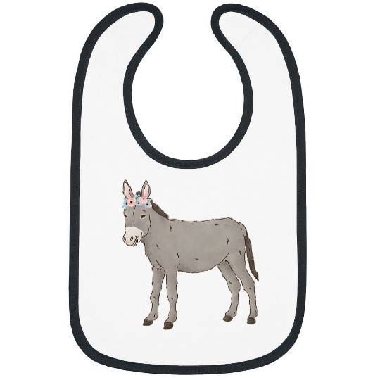 Donkey Pet Floral Donkey Mom Farm Animal Lovers Bibs