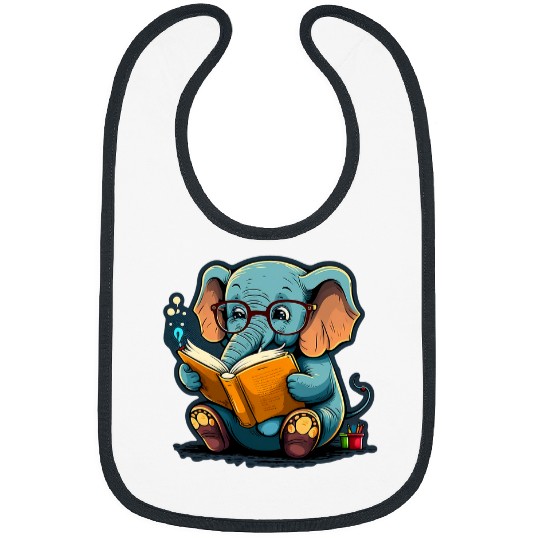 Discover Book Fun Sweet Baby Elephant Glasses Book Read Book Readers Reader 2 Bibs