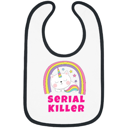 Unicorn Pet Sarcastic Retro Rainbow Funny Unicorn Serial Killer Bibs