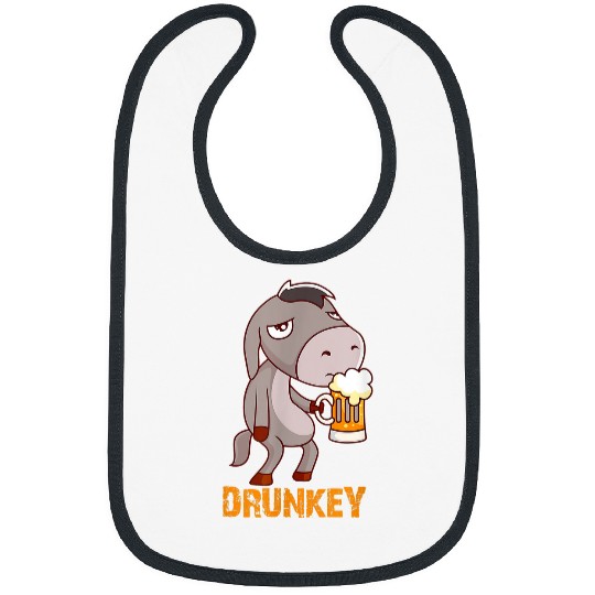Donkey Pet Drunkey Funny Donkey with Beer Alcohol Horse Mule Bibs