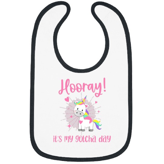 Unicorn Pet Kids Hooray Its My Gotcha Day Adoption Unicorn Adopting Bibs