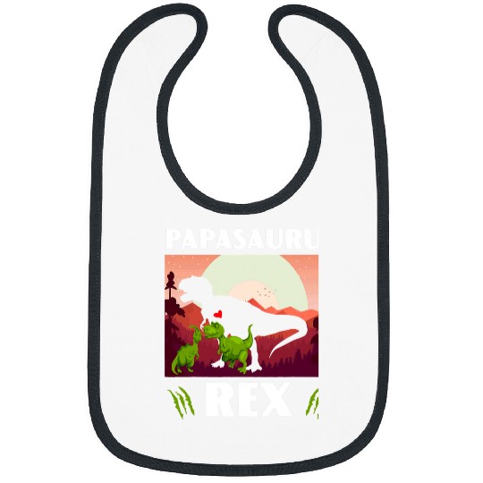 Dinosaur Pet Fathers Day Papasaurus rexs Funny Dinosaur Daddy Bibs