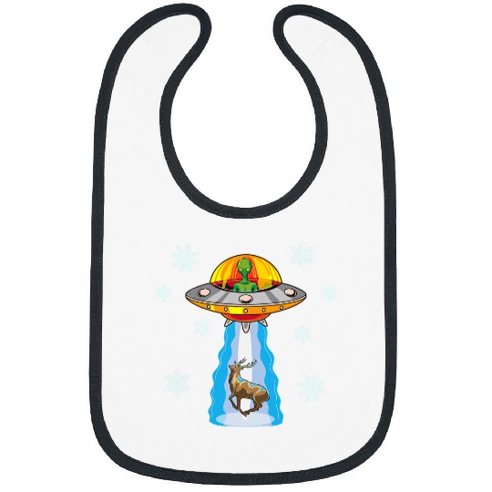 Aliens UFO Funny Christmas Magical Alien Abduction Of Santas Reindeer Bibs
