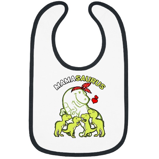 Dinosaur Pet Mamasaurus Mama of 4 Kids Mom Dinosaur Baby Mothers Day1 Bibs
