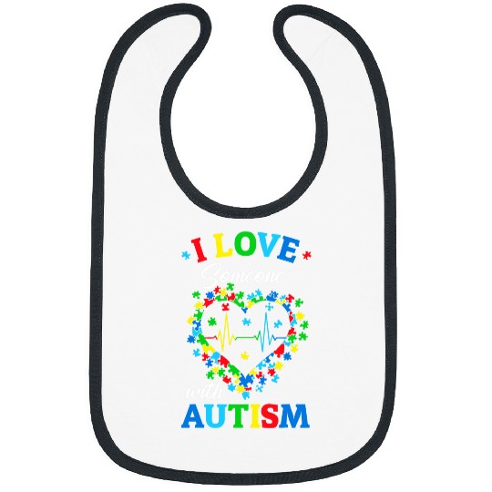 Autism Puzzle I Love Someone with Autism Awareness Men Women Kids Bibs