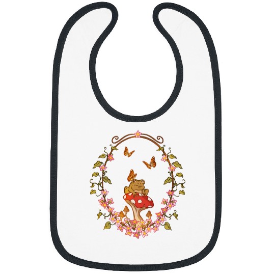 Frog Pet Cottagecore Goblincore Aesthetic Butterfly Mushroom Bibs