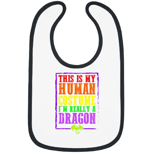 Dragon Pet This Is My Human Costume Im Really A Dragon Halloween 3 Bibs