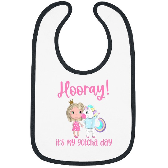 Unicorn Pet Kids Hooray Its My Gotcha Day Princess Unicorn Adoption Foster Bibs