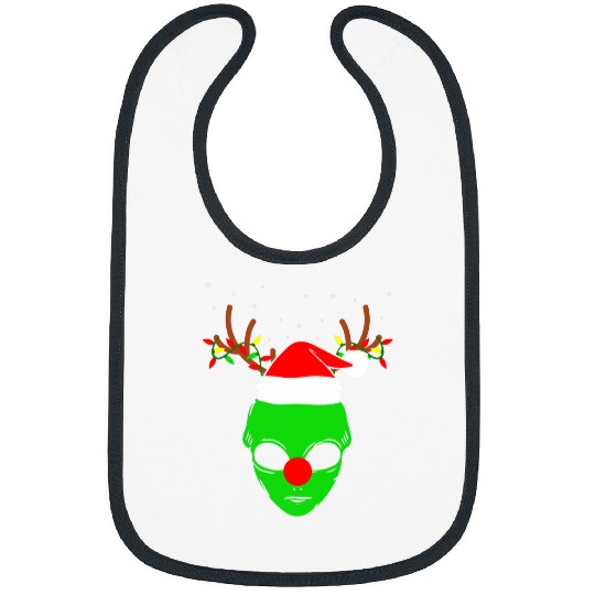 Aliens UFO Funny Christmas Reindeer Alien Santa Hat Reindeer Antlers 21 Bibs