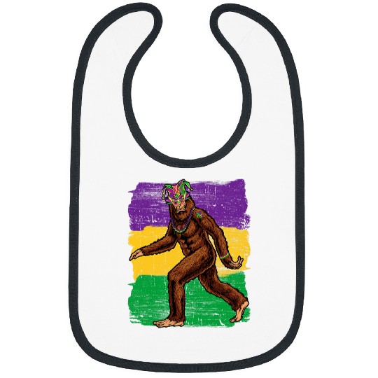 Bigfoot Pet Mardi Gras Jester Bigfoot Sasquatch Cryptid Cryptozoologists Bibs