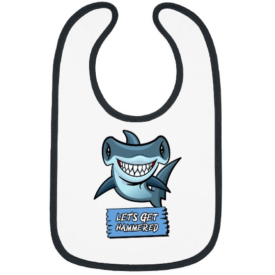 Shark Pet Lets Get Hammered Hammerhead Shark Funny Drinking Bibs